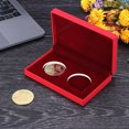 thumbnail image 2 of Commemorative Coins Box Wood/Plastic Collection Souvenir Metal Coin Box For Gift, 2 of 5