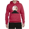 thumbnail image 2 of Wild Bobby, Hip Marilyn Monroe Portrait Classic Beauty Pose, Famous People, Unisex Graphic Hoodie Sweatshirt, Vintage Heather Red, X-Large, 2 of 4