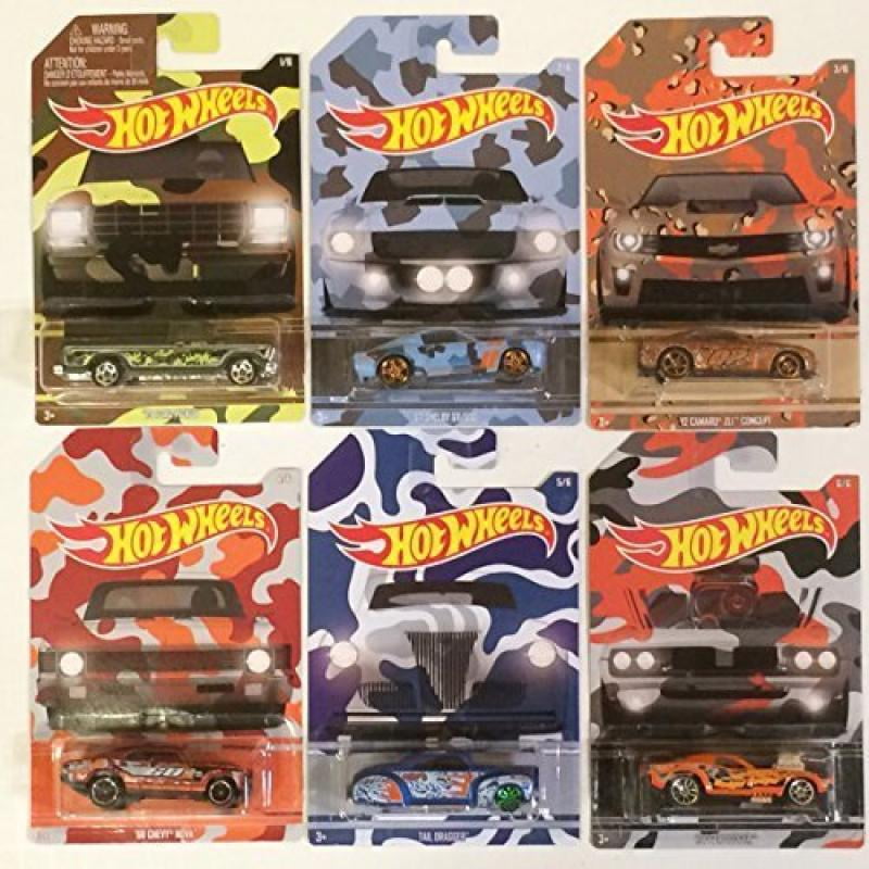 Hot Wheels Exclusive Camouflage Set of 6 Die-Cast Cars - Walmart.com