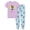Moon Panda (Short Sleeves & Pants Set), variant on Purple Kittten Pajamas for Girls – Cotton Snug-Fitting Tee Shorts & Pants PJ Set Size 14