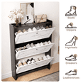 thumbnail image 5 of JOINICE Marble Textured 3-Tier Shoe Cabinet, Modern Wooden Shoe Organizer for Entryway,Hallway, Living Room, Apartment, 5 of 9