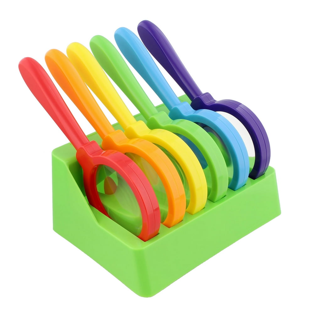 Kids Magnifying Glass Set 6 Pack Large Magnifying Glasses w/ Stand