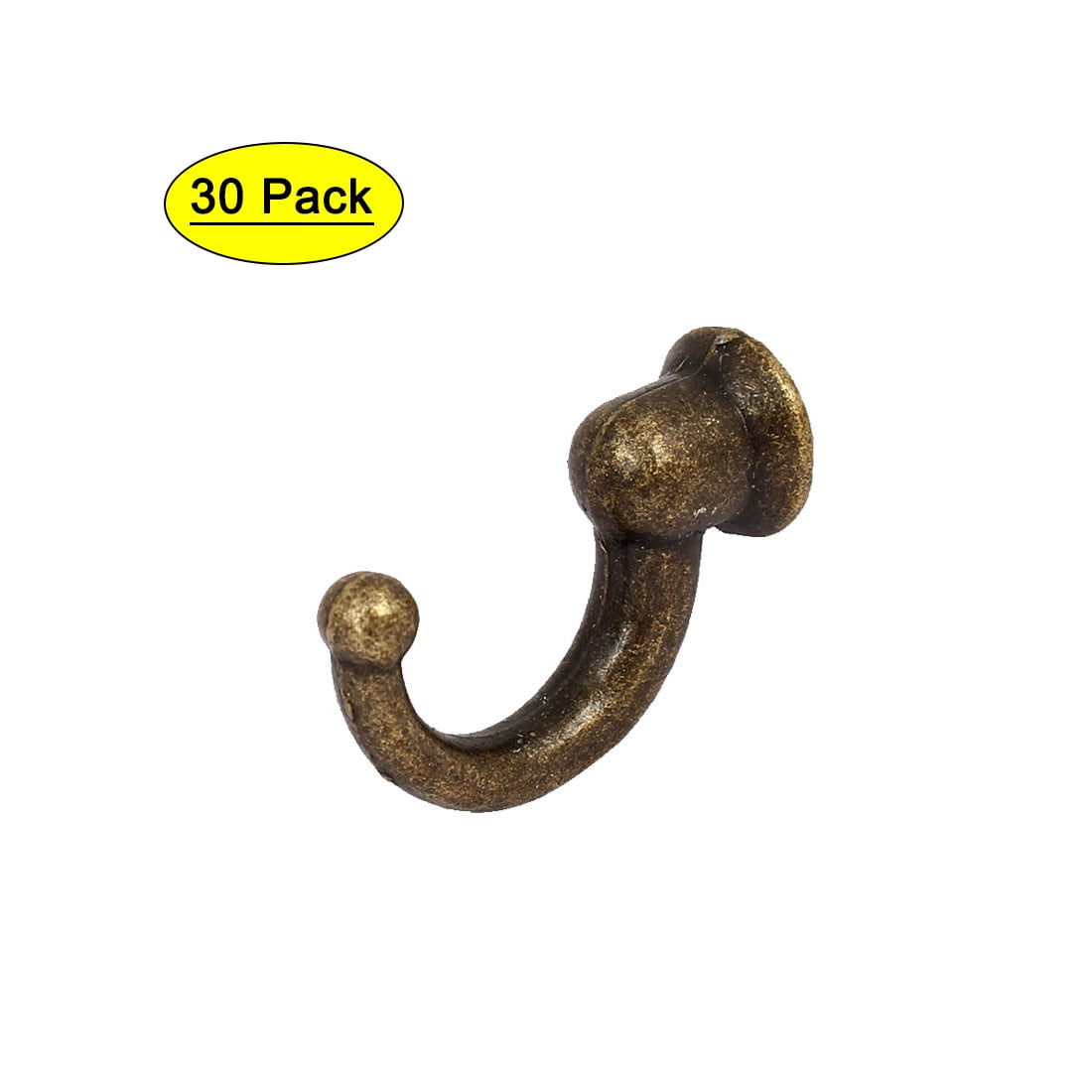 Uxcell 1.2' Length Bronze Tone Metal Wall Hanger Towel Hooks, 30 Pack