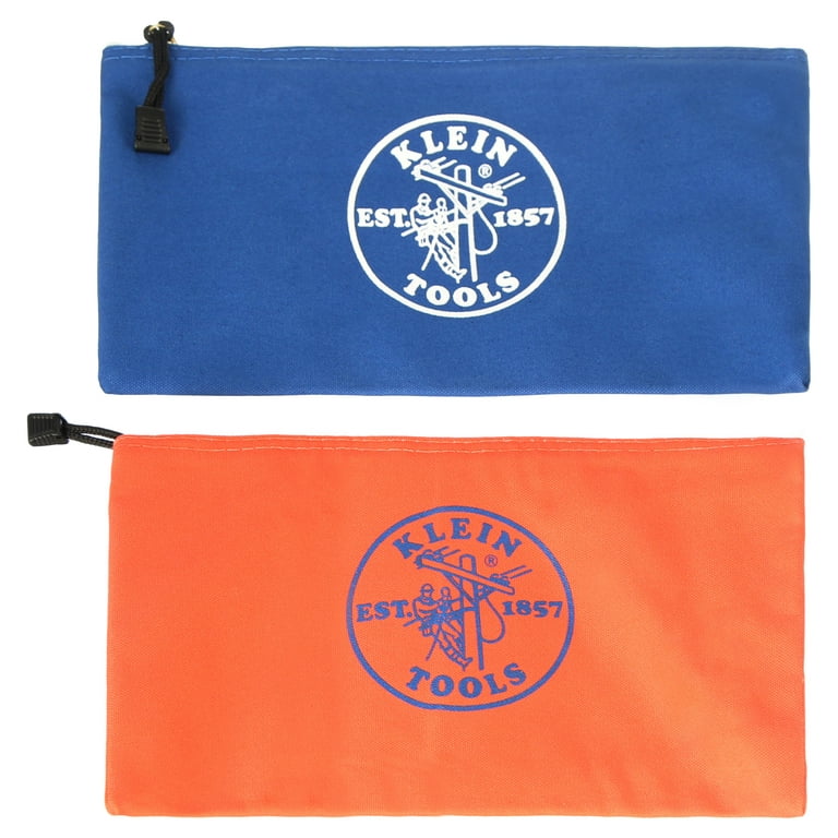Klein Tools 5140 Canvas Zipper Bag, Tool Pouch, Tool Bag, Utility Bag, Bank  Deposit Bag, 12.5 x 7-Inch, Olive/Orange/Blue/Yellow 4-Pack & 5139 Zipper