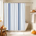 thumbnail image 4 of Blue Stripes Shower Curtain, Waterproof Shower Curtains for Bathroom, Modern Minimalist Vertical Stripes Pattern Washable Fabric Bathtub Curtain Set Bath Decor with 12 Hooks 48"x72", 4 of 8