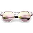 thumbnail image 2 of zeroUV Unisex Modern Open Metal Frame Colored Mirror Lens Horn Rimmed Sunglasses 56mm (Pink / Pink Mirror) - 56mm, 2 of 5
