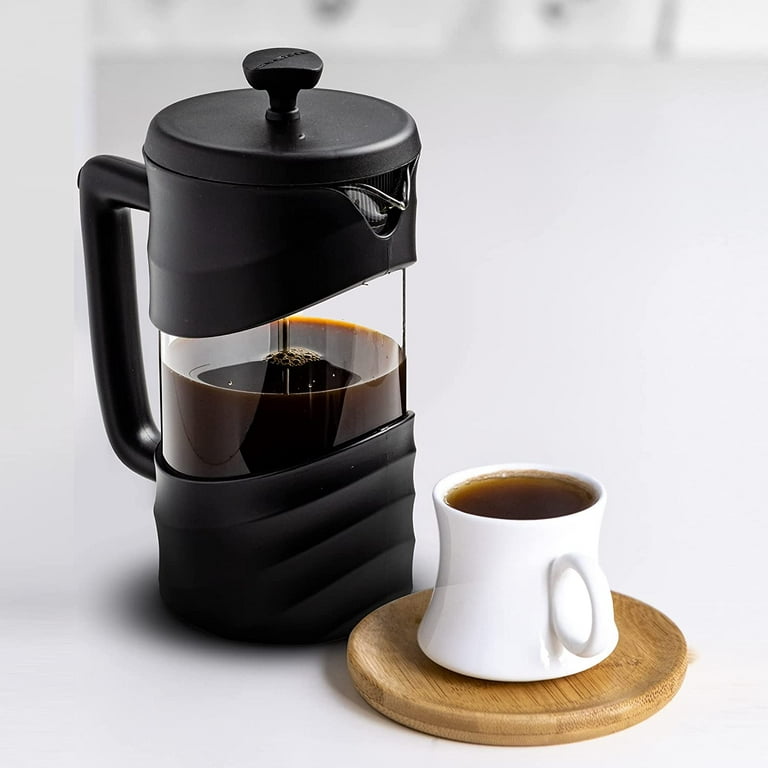 OVENTE 20 Ounce 3.5x 5.5x7.25 French Press Coffee, Tea and Espresso Maker,  Black FPW20B 