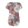 thumbnail image 2 of Gibobby Playera de Manga Corta con Cuello Redondo Mujeres Tops Hide Belly Túnica Camisetas de manga corta 2024 Verano Henley camiseta Elegante Blusas casuales(Rosa,G), 2 of 4