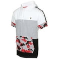 thumbnail image 3 of 9 Crowns Men's Short Sleeve Color Block Sweatshirt Hoodie (Medium, White/Grey/Black), 3 of 4