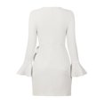thumbnail image 4 of Vestido De Mujer, Vestido Cuello Redondo Cómodo Dobladillo Irregular Puños De Encaje Volantes Transpirables Para Trabajar Para Ir De Compras ANGGREK Otros, 4 of 8