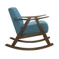 thumbnail image 4 of Lexicon Waithe Mid-Century Textured Fabric Rocking Chair in Dark Walnut/Blue, 4 of 8