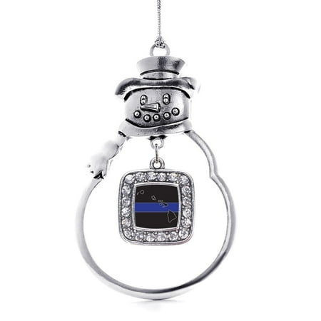 - Hawaii Thin Blue Line Classic Snowman Holiday Ornament