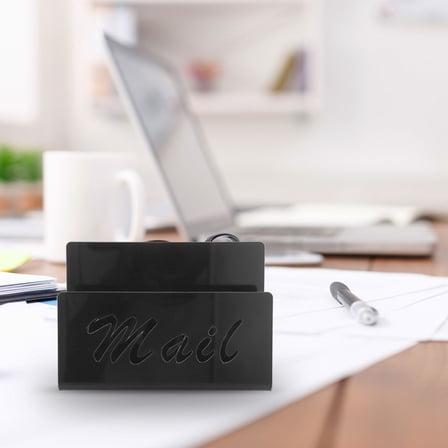 Masteelf Acrylic Desktop Mail Holder and Bookshelf Organizer, Office Desk Letter Sorter Stand, Mail Organizer for Office and Home