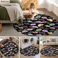 thumbnail image 5 of Round Rug 5Ft Washable Non-Slip, Spring Flowers Circle Area Rugs for Living Room Bedroom, Watercolor Floral Vintage Black Indoor Floor Mats Carpet Runner for Home Decor Aesthetic, 5 of 8