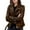 Brown, variant on Faux Leather Jacket for Women, Vegan Jackets Moto Biker Motocycle Coat Brown XXXL