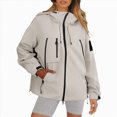 thumbnail image 5 of Towmus Womens Rain Jacket With Hood Lightweight with Hood Waterproof Raincoats Lightweight Solid Color Outdoor Trench Coat, 5 of 5