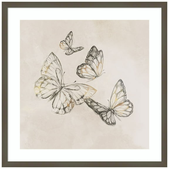 Amanti Art Butterfly Fly Wood Framed Wall Art Print