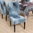 thumbnail image 2 of Stretch Printed Dining Chair Covers, Spandex Removable Washable Dining Chair Protector Slipcovers for Home, Kitchen, Party, Restaurant - Set of 2, Blue, 2 of 7