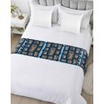 thumbnail image 5 of Bed Runner Scarf Queen Size, Cute Giraffe Stain Bed Runners & Scarves for Foot of Beds, Wildlife Animals Blue Ethnic Geometric Decorative Bedding Runner Scarf for Hotel Home Bedroom 83 x20 Inch, 5 of 6