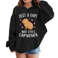 thumbnail image 3 of SonxaHe Toddler Girl Hooded Sweatshirts Capybara Print Long Sleeve Pullover Tops withpocket Loose Cozy Fall Winter Hoodies Black,Sized 4-5, 3 of 3