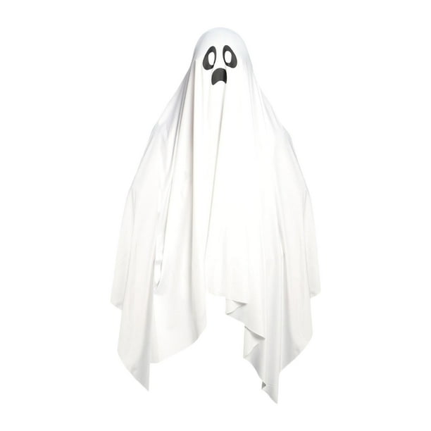 Disfraz de fantasma de Halloween cómodo y espeluznante para niños, ideal para fiestas, eventos y carnavales. Blanco