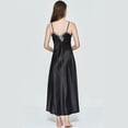 thumbnail image 4 of KelaJuan Women Satin Long Nightgowns Silk Lace Sexy Lingerie Sleeveless Deep V Nightdress Sleepwear, 4 of 7
