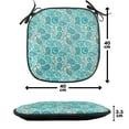 thumbnail image 4 of Turquoise Chair Seating Cushion Set of 12, Paisley Pattern Antique Floral Pattern Ornaments Classical Middle Eastern, Seat Pads for Office with Anti-slip Backing, 16"x16", Aqua Teal, by Ambesonne, 4 of 7