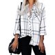 thumbnail image 3 of Jumpingount Camisa a cuadros a rayas para mujer, blusa informal holgada transpirable para oficina, playa, compras, Top, ropa de otoño, regalos de Type1 NO1 Jumpingount AP003081-18, 3 of 6