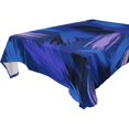 thumbnail image 2 of 54x72 Inch Tablecloth Polyester Square Tablecloth for Home Kitchen Dinner Decor Blue and Purple Brushstrokes, 2 of 9