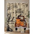 thumbnail image 4 of Fsddascl Brown Halloween Shower Curtain Set - Extra Long 72" x 96" Washable Bathtub Curtain with 12 Hooks, Horror Pumpkins Skull Truck Withered Tree Waterproof Fabric Shower Curtains for Bathroom, 4 of 6