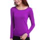thumbnail image 1 of Qarigey Camiseta interior de manga larga, Jersey liso transpirable, ropa de invierno para mujer, camiseta, Top, ropa interior elástica de estilo Prendas para la parte del cuerpo Violeta Qarigey AP012543-03, 1 of 6
