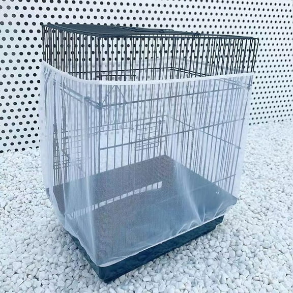 Mesh Bird Cage Cover Shell Skirt Net Easy Cleaning Catcher Guard Bird Cage Stretchy Mesh Parrot Bird Cage Net Jaula Para Pajaros