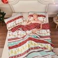 thumbnail image 5 of Jessy Home Christmas Quilt Set King Size Rustic Holiday Bedding Set Red Blue Deer Cabin Lodge Quilt Lightweight Soft Microfiber Xmas Bedspread Coverlet with 2 Pillowcases, 5 of 16