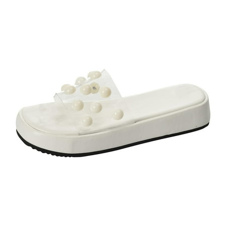

Rdeuod Sandal New Wedge Slippers Women S Pearl Platform Sandals Women