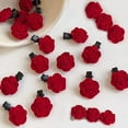 thumbnail image 3 of Red Velvet Rose Small Hair Clips Women Girls Sweet Cute Flower Hairpins Girls Elegant Hair Clip Barrettes Wedding Accessories, 3 of 6