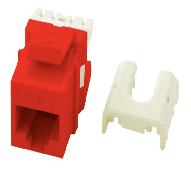 OnQ/Legrand Quick Connect Cat6 RJ45 Keystone Connector, Red Walmart