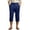 Dark Blue, variant on longantii Men's Linen Cotton Capri Pants Casual Lightweight Loose Fit Elastic Waist Wide Leg Baggy Summer Beach Trousers Army Green S