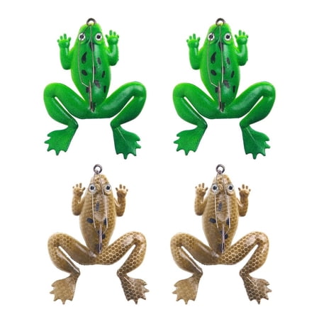 hejhncii 4Pcs Soft Lures Swimbaits Fish Baits Large Feet Frogs Baits for Trouts Fishing