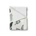 thumbnail image 2 of Butterfly Soft Flannel Fleece Blanket, Spring Arrangement of Hand Drawn Butterflies Modern Realistic Artwork, Cozy Plush for Indoor and Outdoor Use, 60" x 80", Black Grey and White, by Ambesonne, 2 of 5