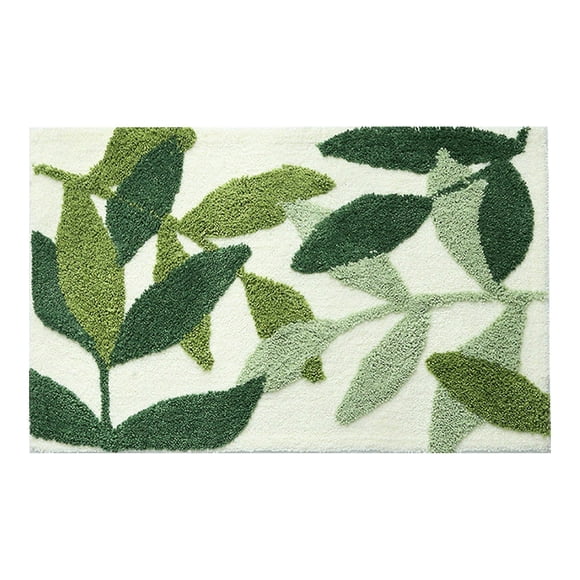 Non-slip Rug Mat Bathroom Mat Suitable for Shower Mat Absorbent, Leaf Bathroom Absorbent Soft Rug, Machine Washable (50*80cm)