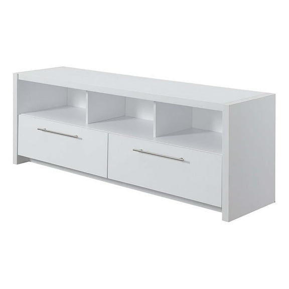 Pemberly Row 60" Wood TV Stand Entertainment Console in White