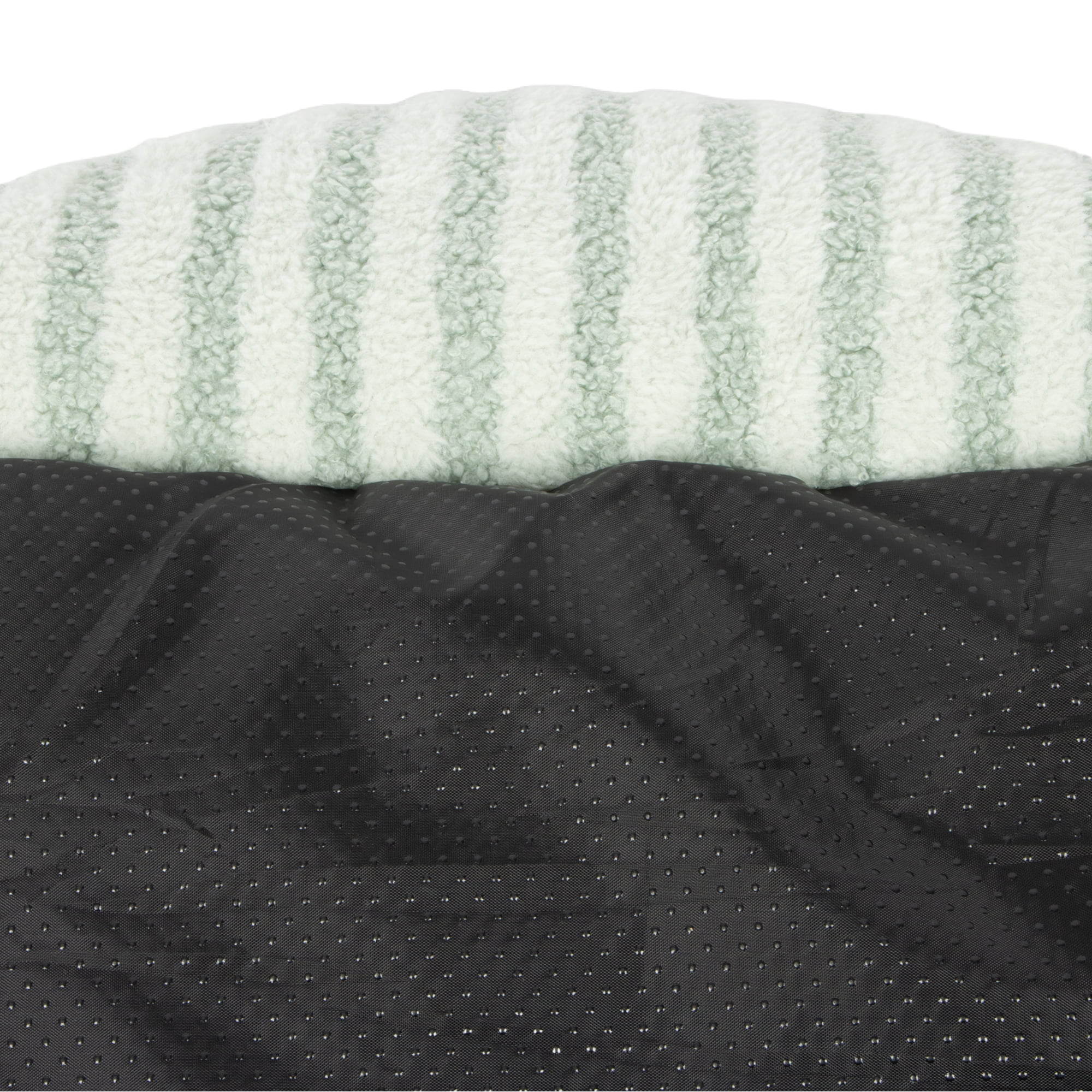 Oodles Striped Sherpa Sofa Lounger Pet Bed, Green, One Size, 27" x 21" x 15"