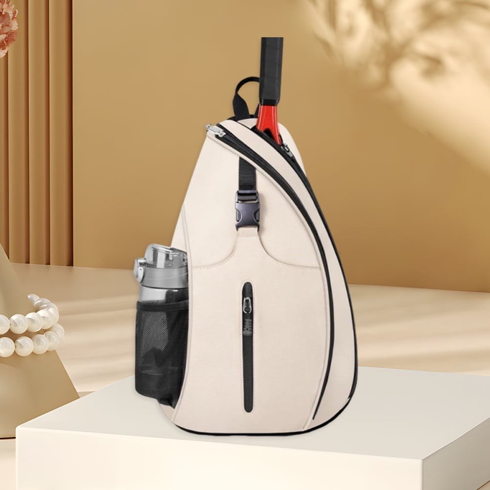 Tennis Racket Crossbody Bag Breathable Badminton Paddle Sports Backpack Sport Supplies (Beige)