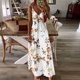 thumbnail image 1 of SMihono Robe Maxi Bohème d'Été pour Femmes Grande Taille Mode d'Été pour Femmes Imprimée à Col en V Sans Manches à Bretelles Robe Chandail Robe de Plage Évasée, 1 of 4