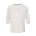 thumbnail image 6 of Resicozy Mens Henley 3/4 Length Sleeve Shirts Soft Button Tees Casual Fashion Solid Color T-Shirts White 2XL, 6 of 7