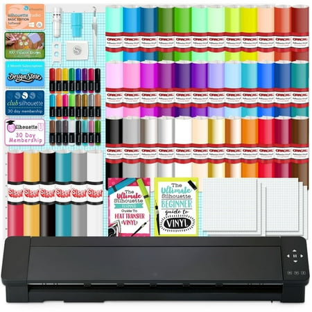 Silhouette Cameo PRO MK-II w/ 38 Oracal Sheets, Siser HTV, Guides, 24 Pens