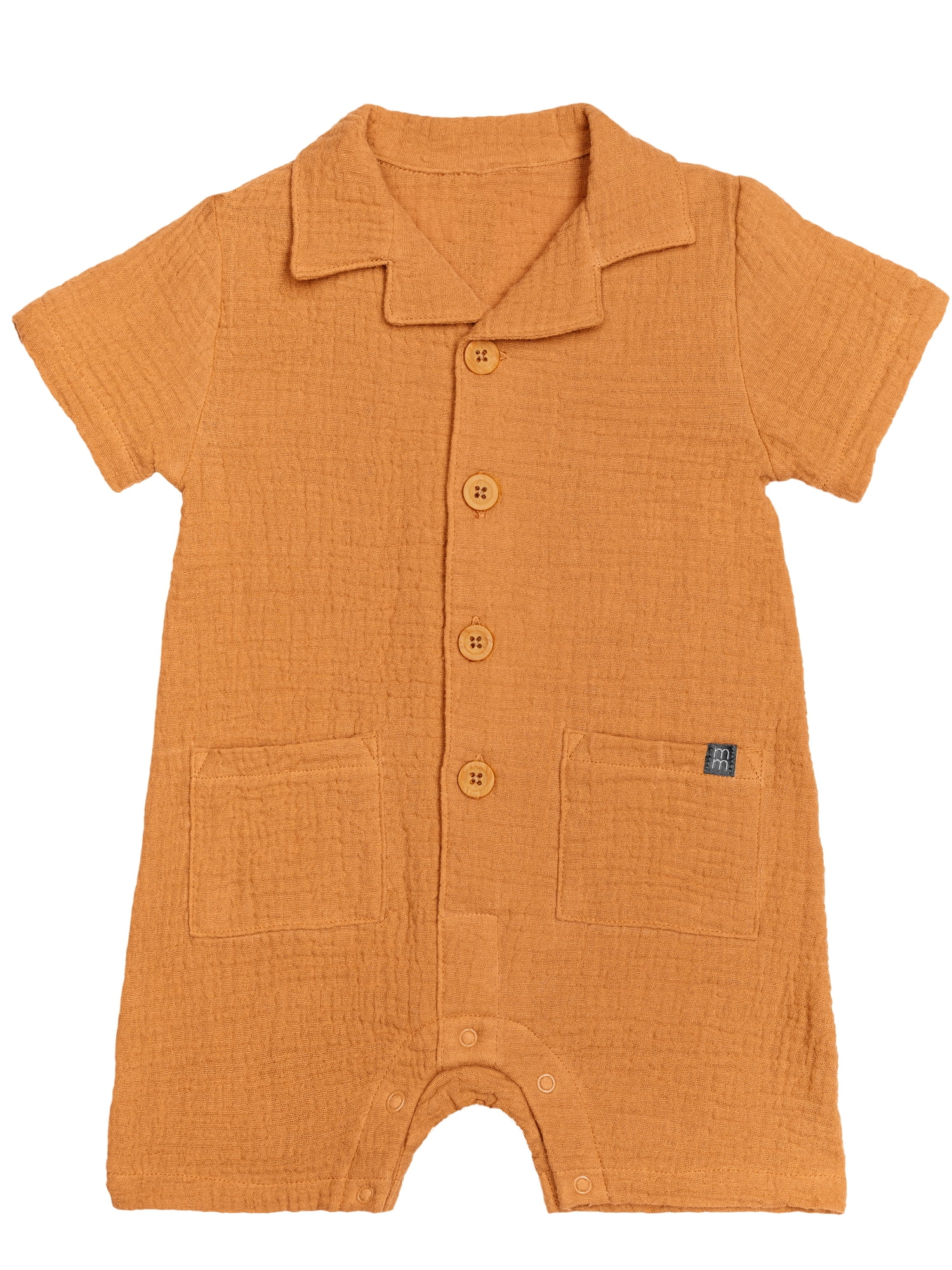 Modern Moments by Gerber Baby Boy Short Sleeve Collared Romper, Sizes 0/3 Months - 24 Months