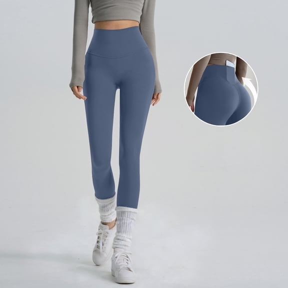 Cagogo Women's High Waisted Leggings Stretch Slim Fit Solid Casual Workout Active Long Pants Sporty Yoga Gym Running Lounge Trousers, Blue XL