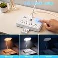 thumbnail image 6 of LED Desk Lamp, 4 AC Outlets & 2 USB Ports, 2 Color Temperatures, Foldable, 4FT Extension Cord, Eye-Caring Desk Light for Home Office, Dorm Room, Workbench, 6 of 8