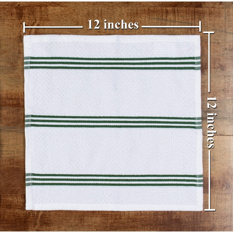 Sticky Toffee Kitchen Dishcloths Towels 100% Cotton, Set of 8, Brown and White Dish Cloth Towels, 12 in x 12 in